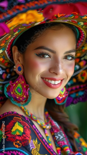 beautiful portrait of smiling Mexican woman, vertical