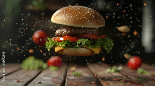 Wallpaper Mural ハンバーガー｜hamburger　Generative　AI	 Torontodigital.ca