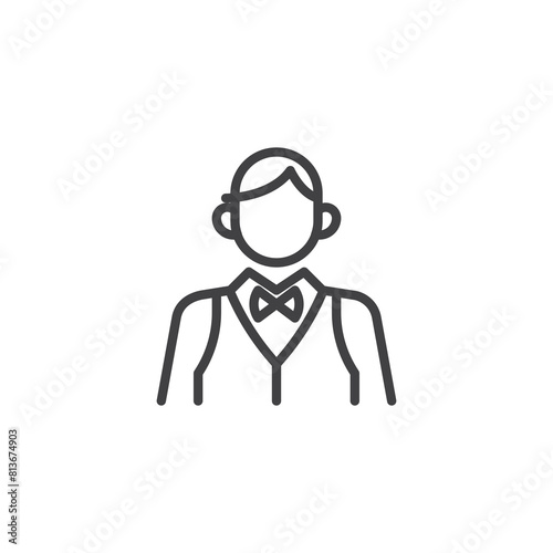 Casino Dealer line icon