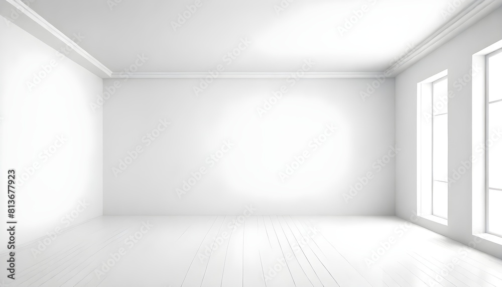 A room with white walls and a window, devoid of furniture or decoration. Natural light shines through the window, illuminating the empty space A room with white walls and a window, devoid of furniture or decoration. Natural light shines through the window, illuminating the empty space