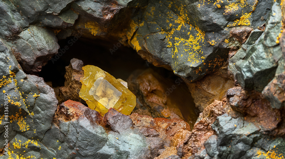 natural diamond nestled in kimberlite. natural diamond nestled in kimberlite.