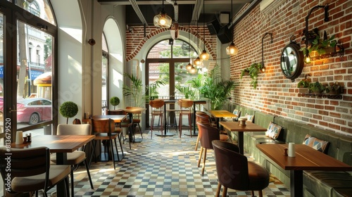 Eclectic Caf   Interior with Vintage D  cor and Rich Textures  Ideal for Cozy Gatherings and Casual Meet-ups