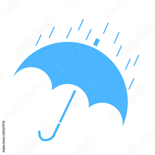 大雨のスタンプ風イラスト