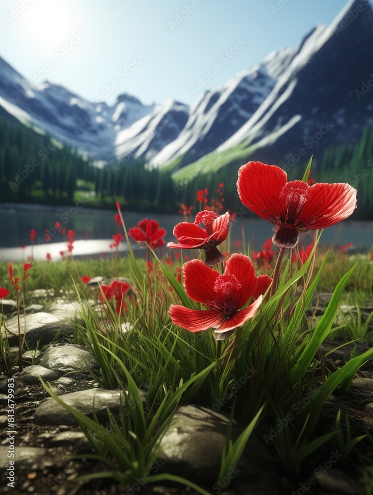 Obraz premium flowers in the mountains