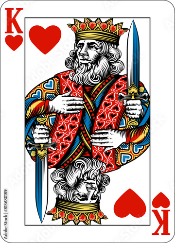 King of Hearts design from a new original deck of playing cards.