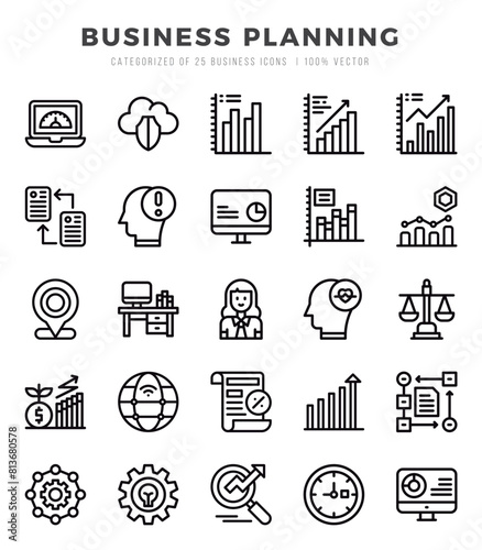 Business Planning icons set for website and mobile site and apps.