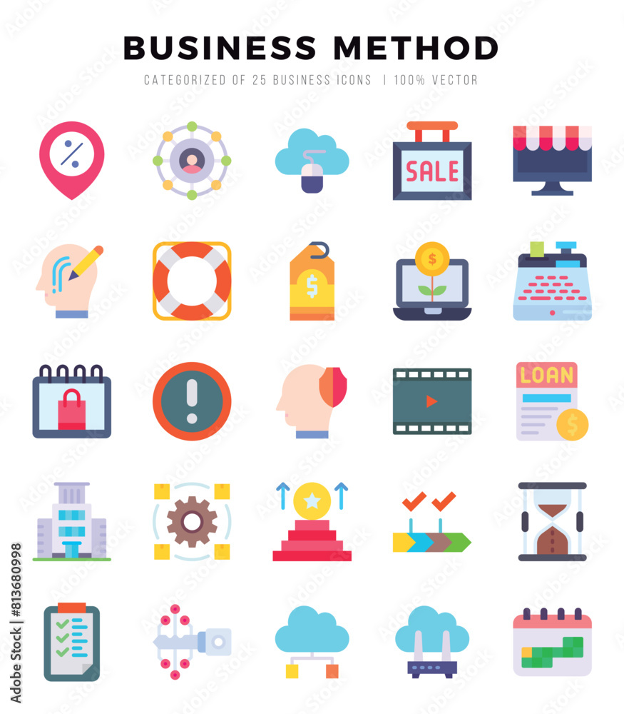 Business Method Icon Bundle 25 Icons for Websites and Apps