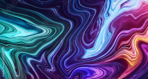 Dynamic Swirls of Vivid Acrylic Liquid Paint Textures: Bold Hues and Emotional Abstract an artwork created with generative AI tools