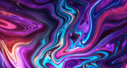 Dynamic Swirls of Vivid Acrylic Liquid Paint Textures: Bold Hues and Emotional Abstract an artwork created with generative AI tools