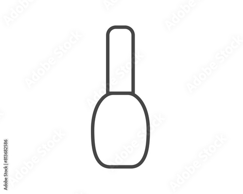 Linear vector graphic icons of beauty in the form of nail polish for manicure and pedicure.