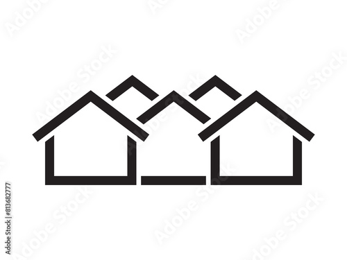 Icon a house representation, isolated against a clean background. This simple vector symbol evokes a sense of warmth and security, embodying the concept of home.