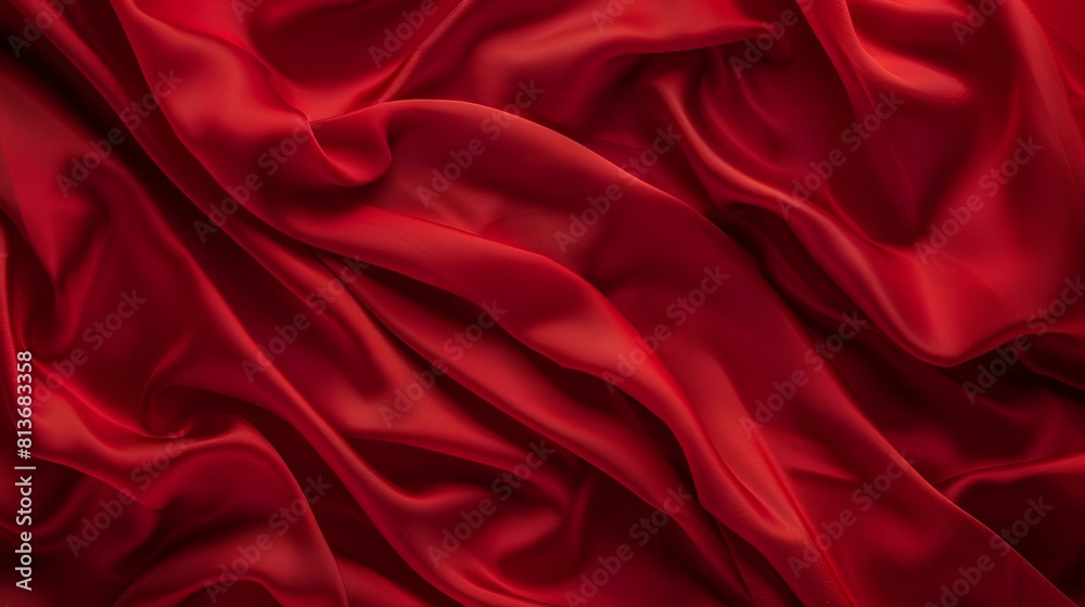 Red crumpled silk fabric, wrinkled silk cloth Red crumpled silk fabric, wrinkled silk cloth