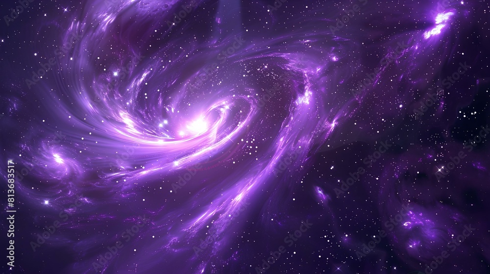Fototapeta premium The vastness of space. A beautiful spiral galaxy with a bright center and long, trailing arms.
