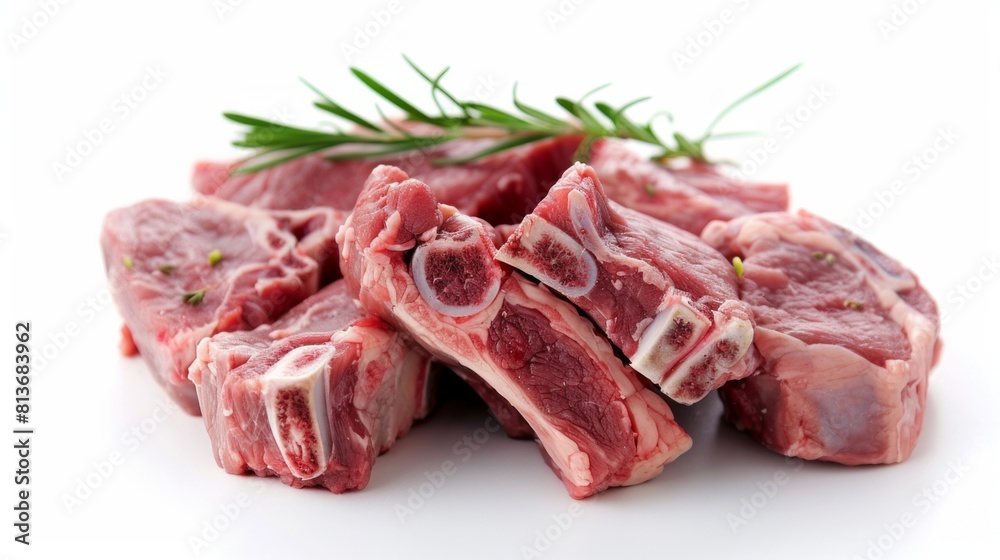 Pork ribs. Raw meat, isolated on white background Pork ribs. Raw meat, isolated on white background