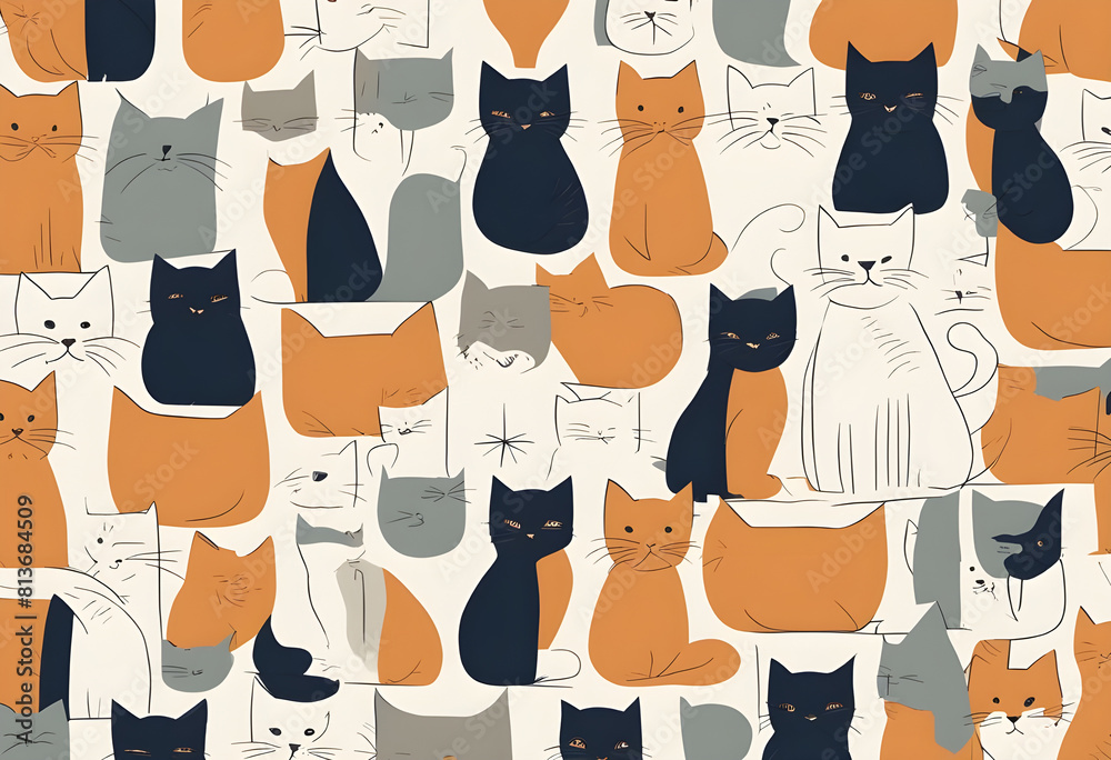 seamless pattern with cat seamless pattern with cat