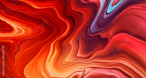 Dynamic Swirls of Vivid Acrylic Liquid Paint Textures: Bold Hues and Emotional Abstract an artwork created with generative AI tools