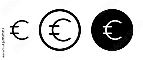 Euro line icon set. europe european currency eur line icon suitable for apps and websites UI designs.