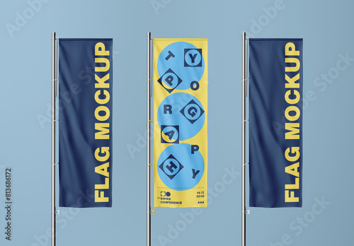 Vertical Flag Mockup