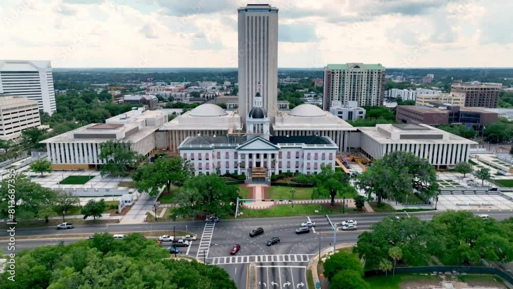 Aerial Pullout State Capital in Tallahassee Florida