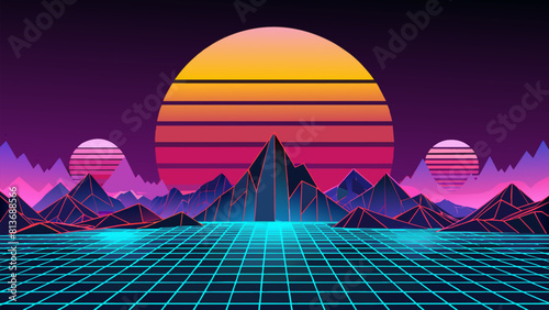 80s Retri Sci-Fi Background