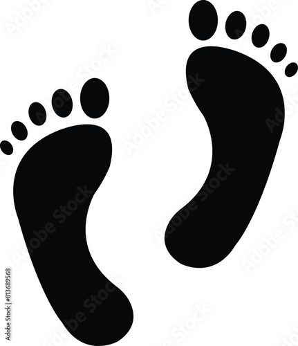 Human foot print walk vector. Two feet of single man icon. Footsteps sign footprint. Person feet steps © Faisal