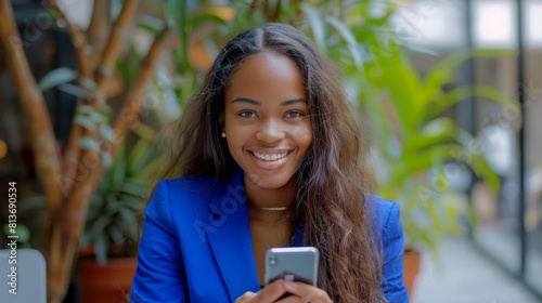 Confident Woman with Smartphone