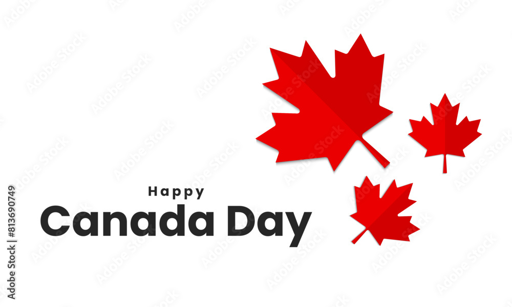 Canada day background, July 1. National holiday greeting card design. Canada Day celebration with maple leaves. Vector illustration