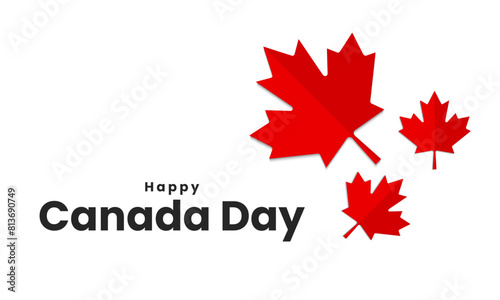 Canada day background, July 1. National holiday greeting card design. Canada Day celebration with maple leaves. Vector illustration © Ardkyuu