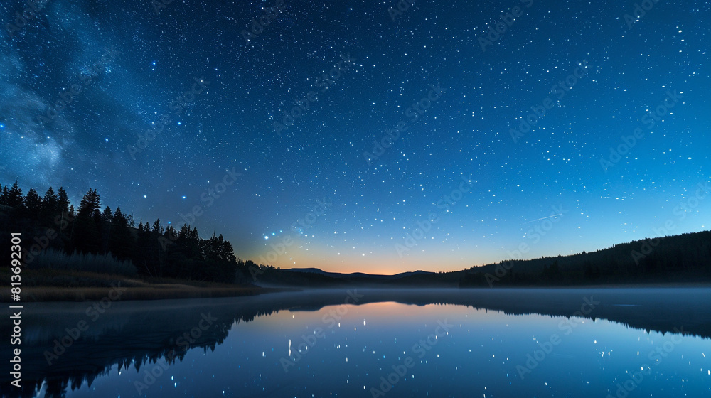 A calm, starlit night with Smokey background A calm, starlit night with Smokey background