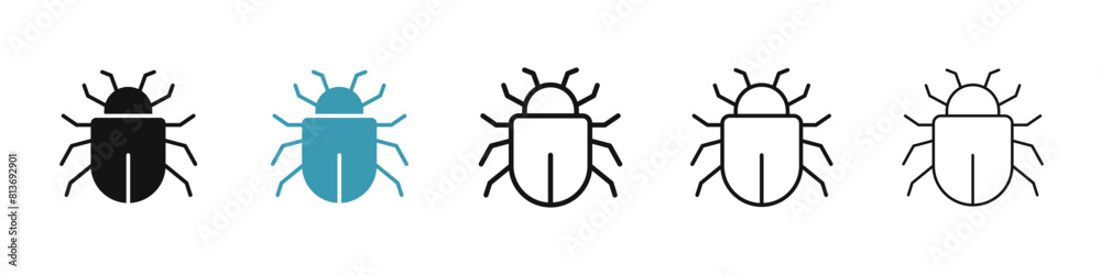 Smashed Bug Icon Bug icon set. beetle insect sign. software malware virus icon. computer ...