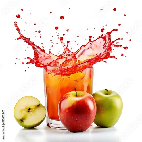 Apple juice splash  around and swirled around photo
