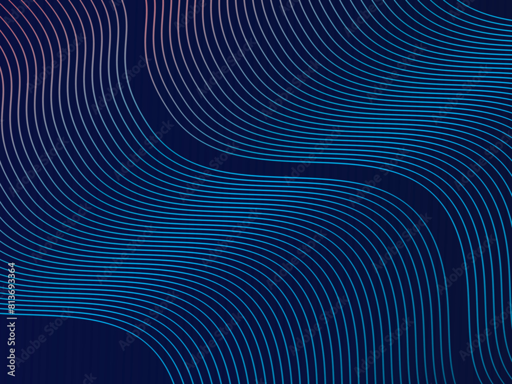 Abstract background of wavy lines with modern gradient blue color, perfect for banner, business card, banner, website, wallpaper, etc.	