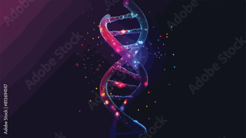 circular DNA chain science colorful icon Vector style