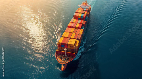 Transportation photography formats using container trucks,airplanes, and container ships.