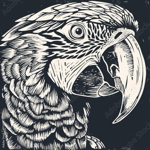 Macau parrot, vector illustration