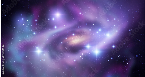 Space vector background with realistic nebula and shining stars