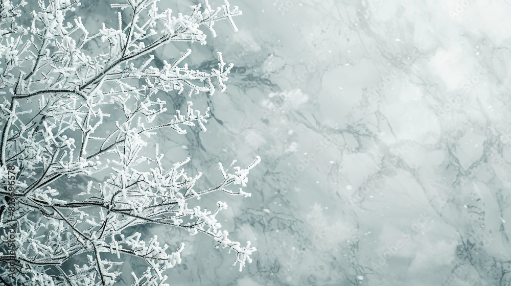 Fototapeta premium A chilly, winter ambiance in Marble background