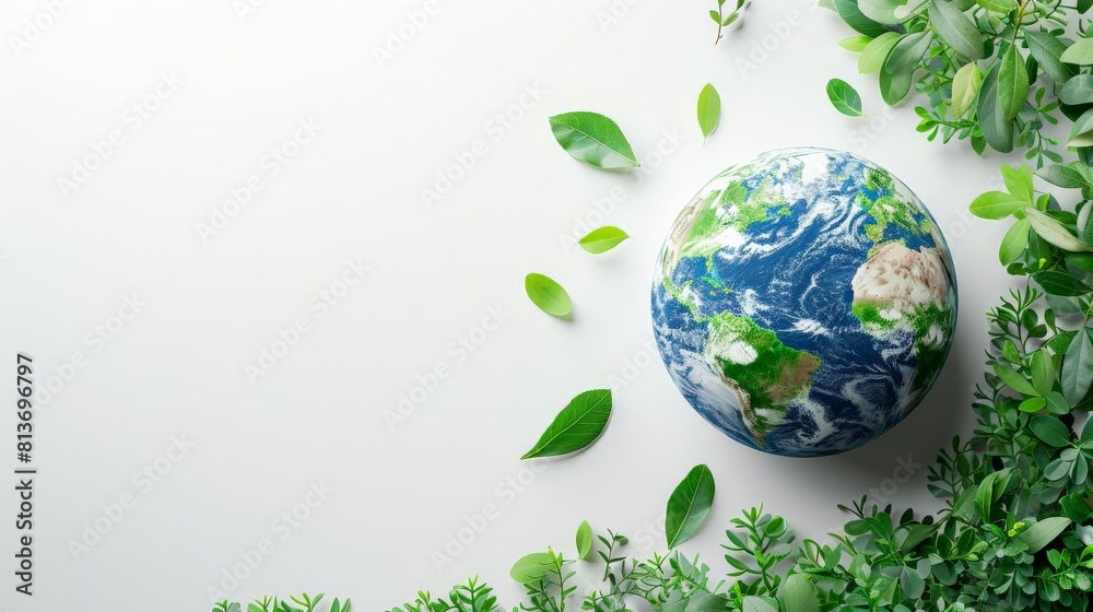 Earth day concept on white background, World environment day Earth day concept on white background, World environment day