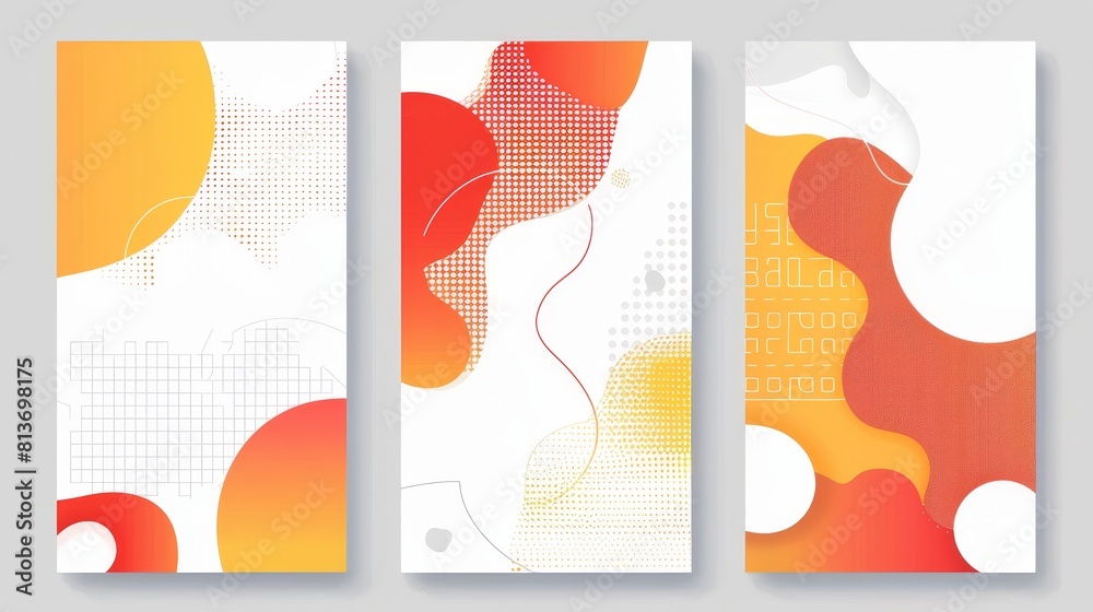 This abstract flyer template features simple volume white circles.
