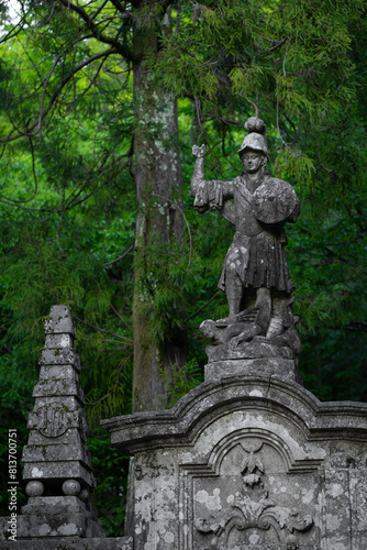 The San Miguel Fountain Statue in Terras de Bouro, Braga, Portugal. photo