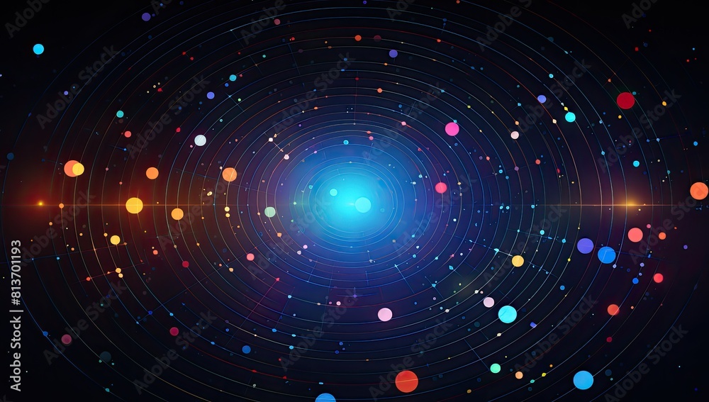 Fototapeta premium A colorful spiral with a blue center