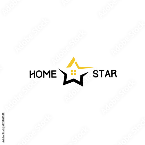 Home Star, a logo inspired by the shape of a star and the roof of a house, and this logo is very suitable for a real estate and construction company.