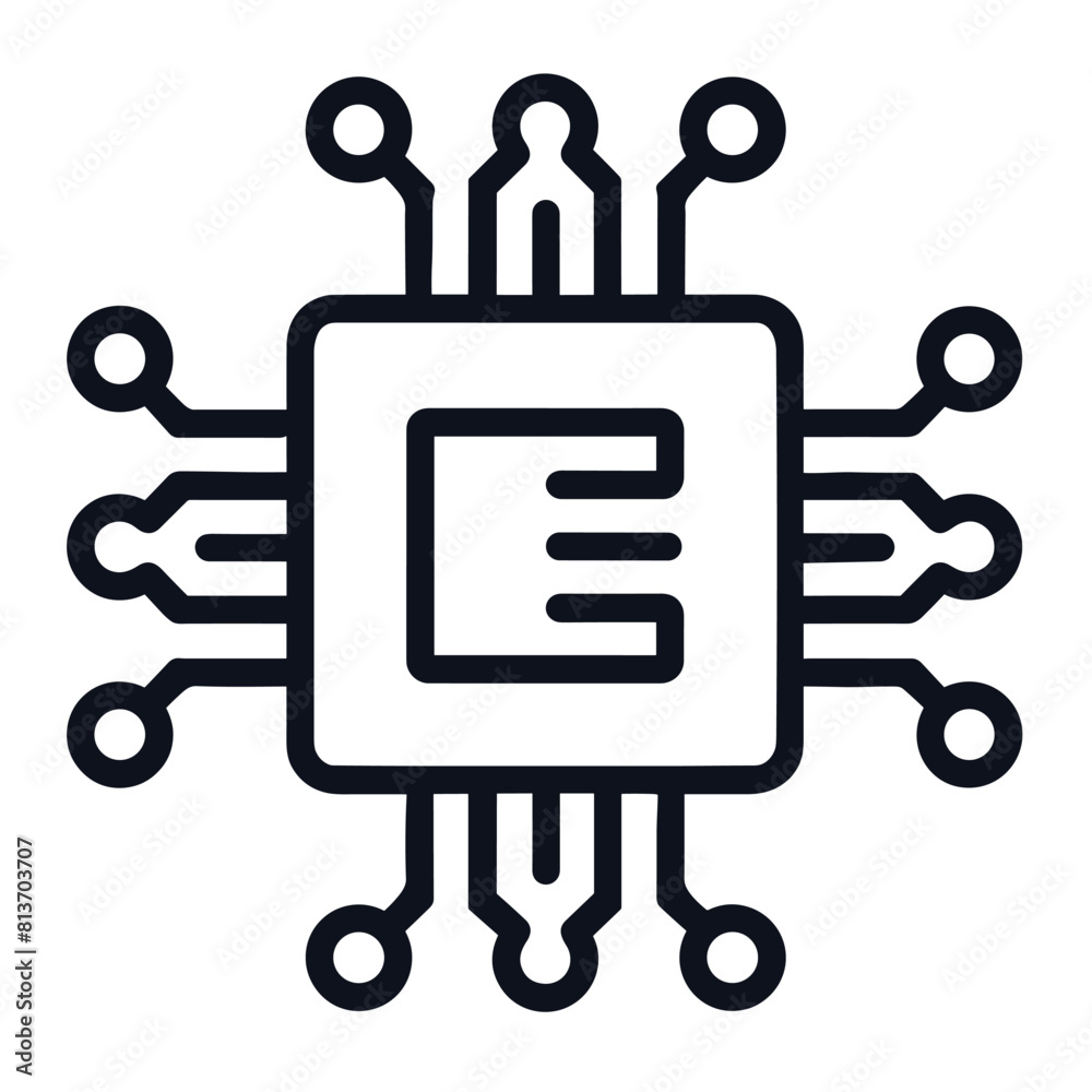 Simple chip circuit board icon data concept logo vector illustration Simple chip circuit board icon data concept logo vector illustration
