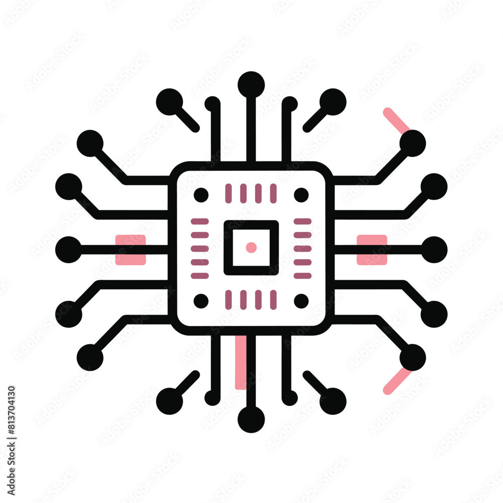 Simple chip circuit board icon data concept logo vector illustration Simple chip circuit board icon data concept logo vector illustration