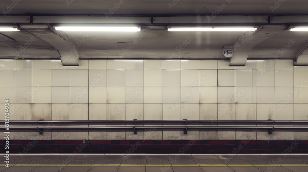 Plain wall in subway underground for mockup, Wall mockup in underground Plain wall in subway underground for mockup, Wall mockup in underground