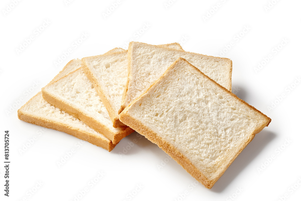 Stack of fresh white bread slices for toasts or sandwiches Stack of fresh white bread slices for toasts or sandwiches