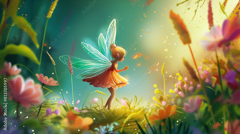 fairy in a spring garden