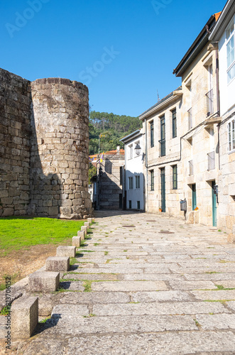 street of the medieval village of Ribadavia, Ourense province. Galicia, Spain