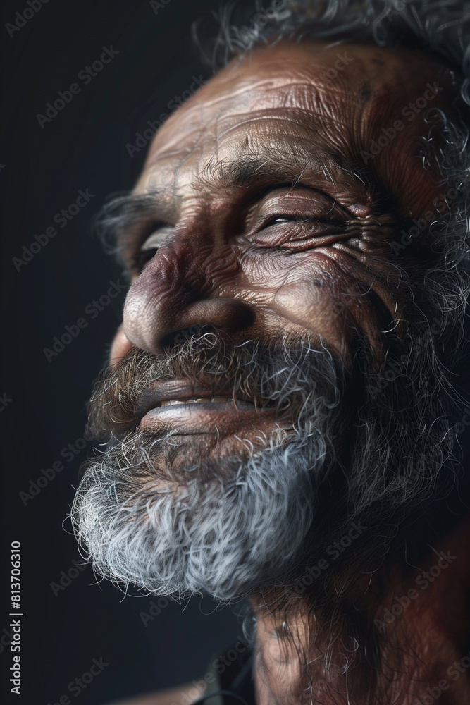 close up of a smiling poor old man close up of a smiling poor old man