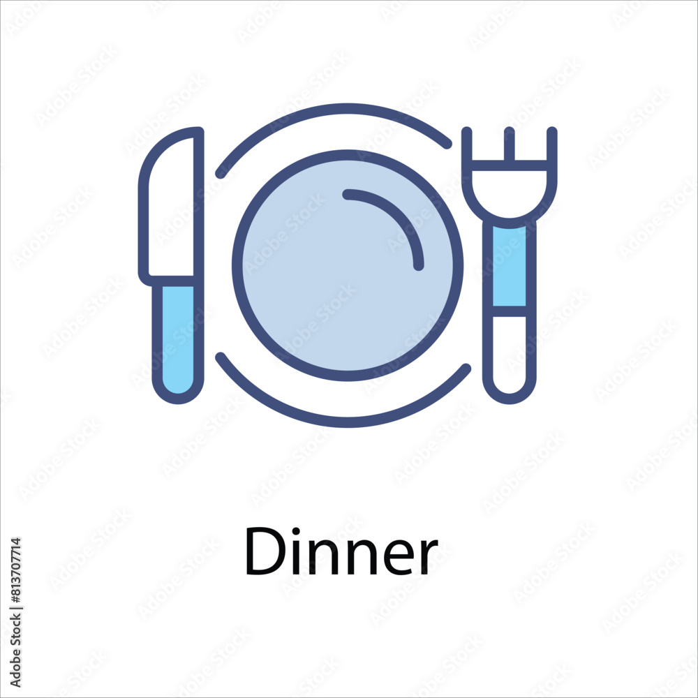 Dinner Vector icon Dinner Vector icon